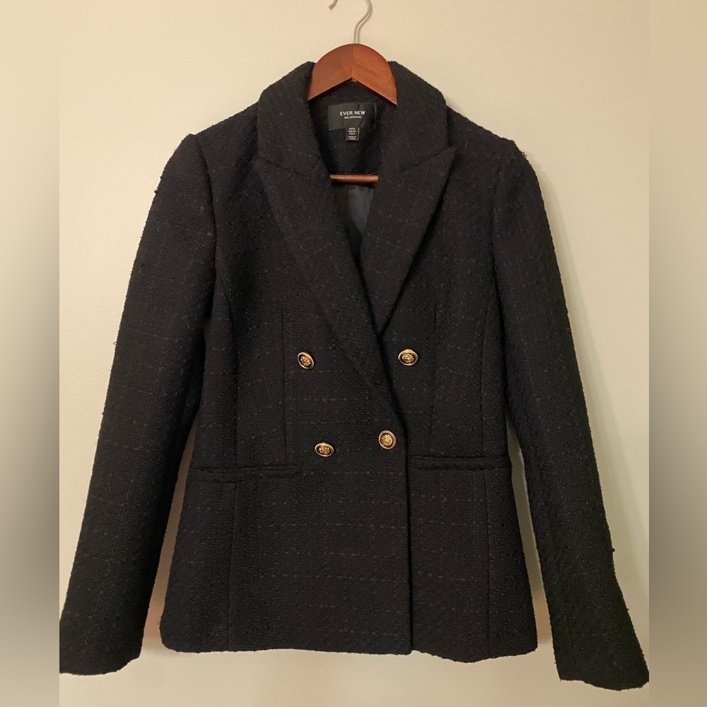 Ever New Tweed black blazer (2/4)